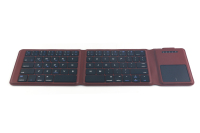 Keyboard Lipat Nirkabel QWERTY Layar Sentuh PU Ringan Portabel Mini Keypad untuk iPad Ponsel Tablet Touchpad Keyboard