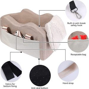 Asiento de Coche de Lujo para Perros, Asiento Elevador para Consola Central, Cierre de Cremallera de Plástico Oxford, Diseño Sólido, Ecológico, para Perros Pequeños (Gris Oscuro) - Product Image 4
