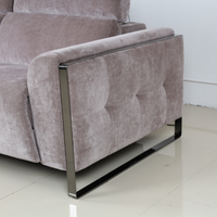 Fauteuil inclinable électrique moderne 3 places en tissu avec cadre carré en métal et port USB pour salon
