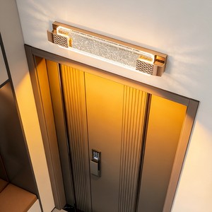 Lámpara de pared con fuente de luz LED, 220V, acero inoxidable, cristal de burbujas, candelabro para iluminación de entrada y puerta. - Product Image 2