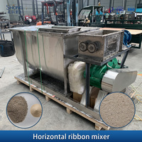 Mélangeur à ruban double à pales en acier inoxydable industriel pour engrais organique, mélangeur horizontal à vis pour substrat