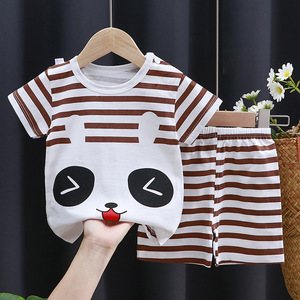 Costume à manches courtes pour enfants été coton garçon vêtements en gros nouveau t-shirt fille été bébé vêtements pour enfants - Product Image 3