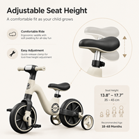 Appy Baby 3 en 1 Vélo d'équilibre pour enfants, cadre en acier, pneus gonflables, selle en cuir, jouet à roulettes pour tout-petits de 1 à 5 ans