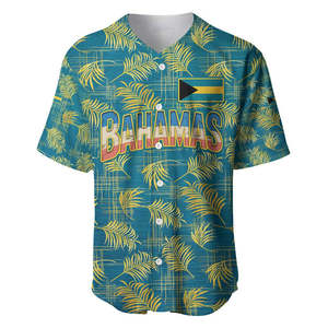 Maillot de baseball des Bahamas avec motif tropical coucher de soleil, palmiers et océan – Vente en gros de maillots de baseball des Bahamas de haute qualité - Product Image 3