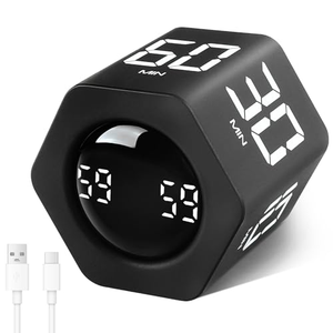Minuteur Pomodoro Hexagonal Personnalisable avec Écran Visuel et Capteur de Gravité pour la Productivité, l'Étude et le Sport - Product Image 1