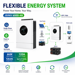 Onduleur solaire hybride parallèle 48V 6kW avec chargeur, entrée PV 9000W pour système de secours solaire domestique - Product Image 5