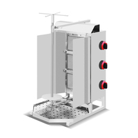 Machine à shawarma au gaz professionnelle à 3 brûleurs, machine à shawarma rotative automatique, rotation manuelle, prix abordable, pour doner kebab