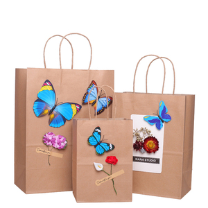 Wholesale Custom Logo Printed Recycled Kraft Craft Shopping <b>Bags</b> Brown Recycled Paper Gift <b>Bags</b> for Candle Use - Product Image 1
