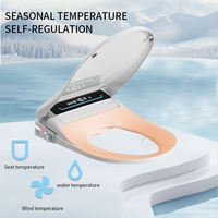 Siège de bidet intelligent en ABS en forme de U et en forme de V, certifié CE IPX4, avec chauffage du siège, réglage de la température de l'eau, lavage des hanches et télécommande