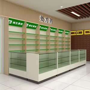 Scaffalatura per Supermercati con Telaio Effetto Legno, Espositore in Metallo Bianco con Ripiani <span class=keywords><strong>Verdi</strong></span> Regolabili - Product Image 6