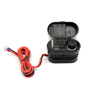 Adaptateur de sortie électrique <span class=keywords><strong>moto</strong></span>, double <span class=keywords><strong>prise</strong></span> de chargeur <span class=keywords><strong>USB</strong></span> et allume-cigare <span class=keywords><strong>avec</strong></span> <span class=keywords><strong>interrupteur</strong></span> - Product Image 5