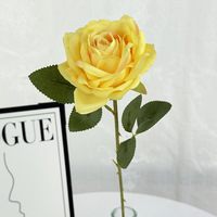 Tige de rose en soie de 10 cm, fleur de rose artificielle en vrac, rouge et blanche, branche de fleur de rose artificielle pour la décoration de mariage et d'hôtel