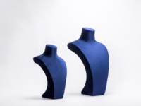 Présentoir de bijoux en velours bleu marine, buste de mannequin pour colliers, pendentifs et chaînes, pour comptoir et vitrine