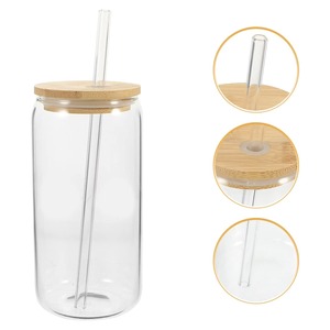 Tasse en verre à bière transparente givrée de 16oz avec couvercle et paille pour sublimation Blanks Premium Drink Cup USA Local Stock - Product Image 5