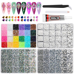 Kit de Resina de Color AB para Manualidades con Pegamento y Pinzas, Accesorios de Cristal Arcoíris de <span class=keywords><strong>3</strong></span>-6 mm, Suministros para Decoración de Uñas y Teléfonos - Product Image 3