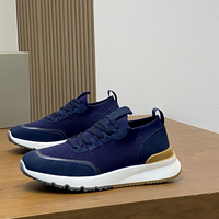 Chaussures de marche décontractées pour hommes, respirantes, en maille tricotée, à lacets, légères, à semelle souple, style italien, luxe original