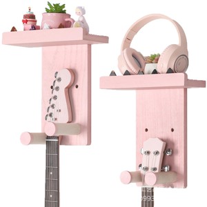 Estante de pared de madera maciza para guitarra, estante de 26x26cm para almacenamiento de guitarra eléctrica, bajo, ukelele, decoración para sala de estar - Product Image 5