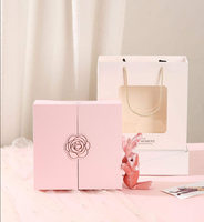 Boîte cadeau de luxe écologique à double porte avec fermeture magnétique en feuille d'or, design personnalisable pour la Saint-Valentin, les mariages et les propositions de mariage