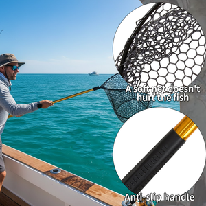 <span class=keywords><strong>Épuisette</strong></span> <span class=keywords><strong>télescopique</strong></span> extra large en aluminium Filet de rechange en PVC pour la pêche au bar et à la <span class=keywords><strong>truite</strong></span> - Product Image 4