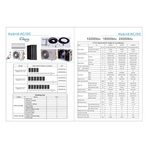 Climatiseur solaire Deye 12000 Btu hybride AC/DC, onduleur mural split, refroidissement et chauffage domestique - Product Image 1