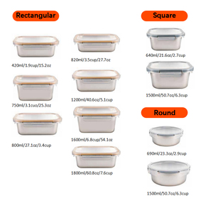 Ikoo thiết kế mới tái sử dụng và lò vi sóng thép không gỉ thực phẩm lưu trữ container với nắp kín - Product Image 2