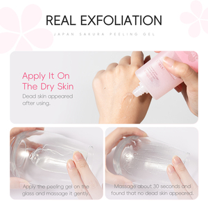 Gel exfoliant pour le corps LAIKOU à l'acide hyaluronique et à la fleur de cerisier du Japon, crème exfoliante qui éclaircit et exfolie la peau - Product Image 5