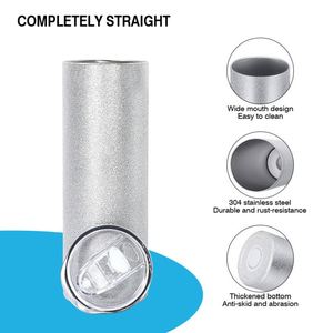 Wholesale 20oz Sublimation Glitter Stainless Steel Tumbler <b>Double</b> <b>Wall</b> Vacuum Insulated Cup with Straw - Product Image 3