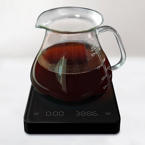 화이트 블랙 유리 전자 계량 저울 3kg 디지털 충전식 커피 저울 타이머 0.1 그램 - Product Image 6