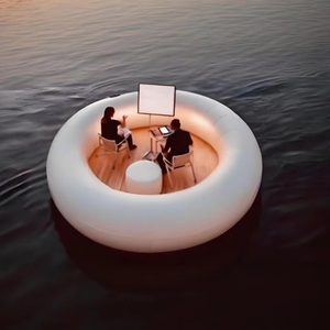 Verano Popular gran oferta <span class=keywords><strong>buena</strong></span> <span class=keywords><strong>calidad</strong></span> comercial al aire libre plataforma <span class=keywords><strong>flotante</strong></span> inflable para película de mar - Product Image 4