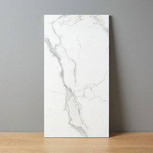 Statuario Pearl White Veins 24x48 Inch Glazed Porcelain Tiles for Elegant <b>Wall</b> & Floor Spaces - Product Image 3