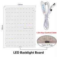 Panel Lampu Cetak 3D 156x120MM Panel LED Backlight Embossed 5V USB C Ditenagai Set LED CMYK