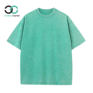 Hip Hop lourd 100% coton t-shirts séchage rapide lâche blanc lavage à l'acide T-shirt personnalisé hommes Vintage surdimensionné T-shirt personnalisé - Product Image 6