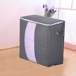 Large Quilt Storage Bag Gray Rectangle Bedroom Organizer Clothing Storage Bag Standing Type - Product Image 3