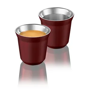 Grosir nct mug-Mug Espresso Stainless Steel Dinding Ganda 80 160 Ml,