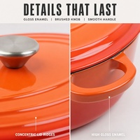 Casserole ovale émaillée Joho 31 cm, faitout avec couvercle pour la cuisine à domicile, le camping, ustensiles de cuisine, fournisseur en gros OEM ODM