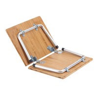 Table pliante portable en bambou Moso naturel, personnalisée en usine, mobilier d'extérieur, design minimaliste moderne, structure métallique, pique-nique