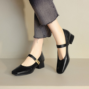 Chaussures pour femmes printemps-automne 2025, chaussures plates à talon compensé avec bride à la cheville, style rétro français, chaussures décontractées - Product Image 3