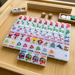 Ensemble de Mahjong Américain de Luxe Rose, 160 Tuiles, Design Sports d'Hiver, Flocons de Neige, Remontées de Ski, Vent, Mahjong Complet - Product Image 4