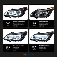 Faros Delanteros Estilo M5 de Doble Color con Ojos de Ángel, Plug and Play, para BMW Serie 5 E60 2003-2010, Luz de Giro DRL, Reemplazo de Actualización de Ajuste Directo