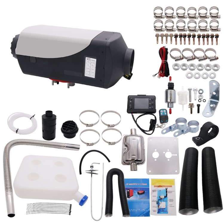 Дизельный воздухонагреватель 12 В 8 кВт, вентиляционный воздуховод, ЖК-термостат, глушитель для автодома