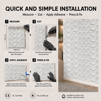 Panneau mural 3D en PU imperméable blanc MORLENX avec relief géométrique pour boutique, galerie d'art, extérieur et intérieur