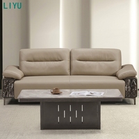 Ensemble de canapés de bureau modernes personnalisés Liyu, en cuir PU, avec structure en bois massif et éponge haute densité, pour la maison, le bureau ou le salon, modulable