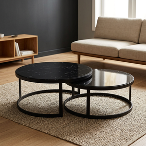 Sheeraz International Modern Rustic <b>Nesting</b> Coffee <b>Table</b> Set of 2 Home Restaurant Hotels Metal <b>Tables</b> for Living Room Furniture - Product Image 2