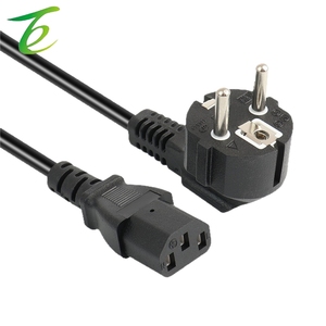 Ürün kuyruk güç kablosu ile avrupa stdard üç çekirdekli avrupa fiş tel dirsek iki fiş siyah saf bakır güç kablosu - Product Image 5