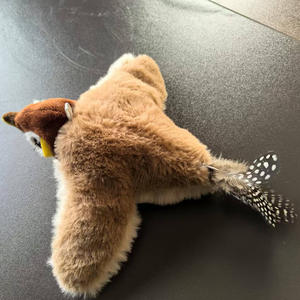 Elektronik interaktif peluş çırparak kuş kedi oyuncak titreşim sensörü kuş cıvıltı ses ve USB ile şarj edilebilir - Product Image 2