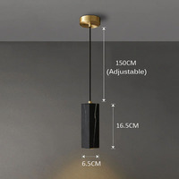 Wabi Sabi LED Jaune Travertin Marbre Suspension Lampe Nordique en Pierre Suspension pour Table à Manger Bar-Lustres Suspendus