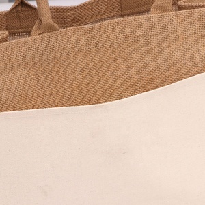 Sac fourre-tout <span class=keywords><strong>en</strong></span> toile de jute, <span class=keywords><strong>lin</strong></span> et jute écologique avec logo imprimé personnalisé, poignée <span class=keywords><strong>en</strong></span> <span class=keywords><strong>corde</strong></span>, poche <span class=keywords><strong>en</strong></span> coton sur le devant pour courses, épicerie, excellente idée cadeau - Product Image 4