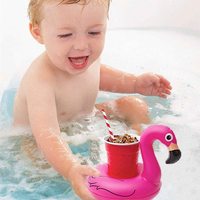 PVC flamant rose gonflable porte-gobelet piscine jouets en gros été piscine tasse dessin animé natation jouets gonflables boisson flotteurs tasses