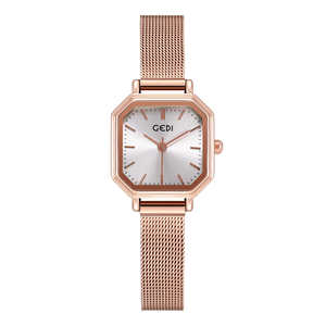 Nouvelle montre pour femme au design carré simple Bracelet en maille imperméable de style digne d'Instagram parfait pour les étudiants - Product Image 3