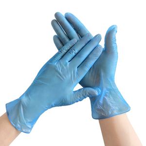 Gants en vinyle 4mil sans latex 100 pièces/boîte examen médical soins âgés dentaire jetable sans poudre gants en PVC bleu pour l'hôpital - Product Image 1